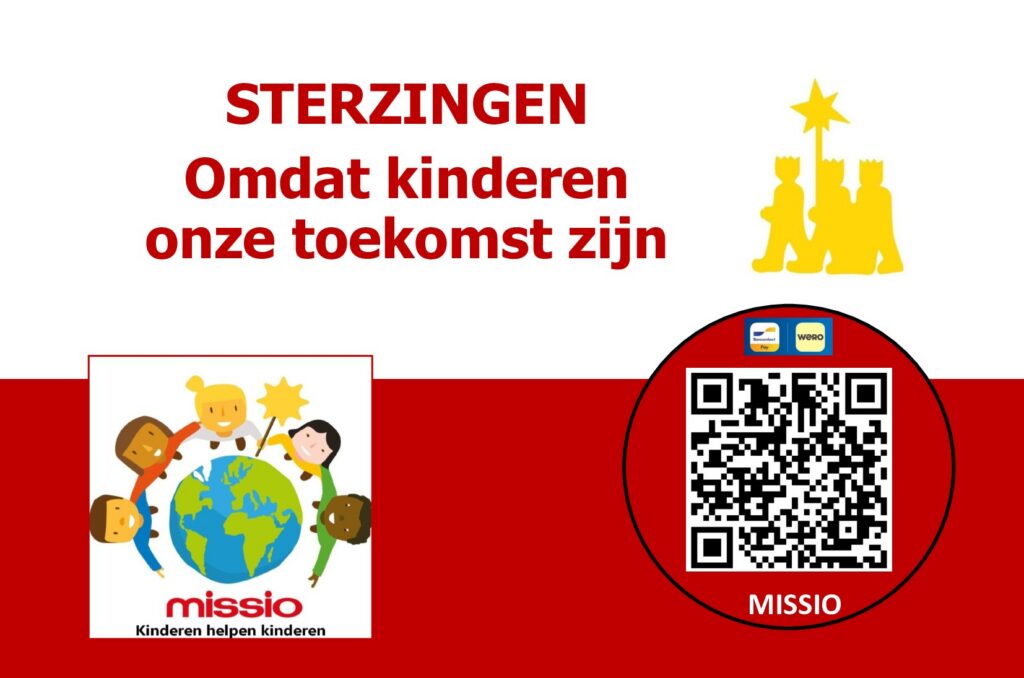 Geplastificeerd kaartje met payconiq van Missio voor Sterzingen
